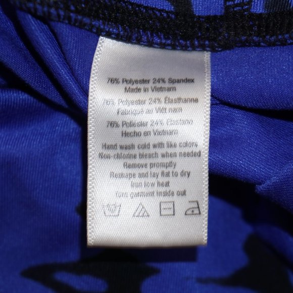 ALO YOGA Cobalt Blue Black Abstract Leggings  L - Picture 6 of 7